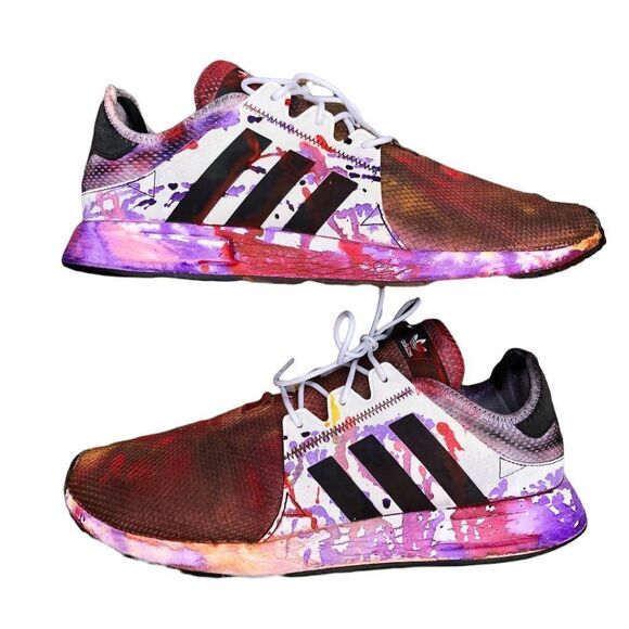Rare Trashed Tie Dyed Adidas X_PLR Sneakers Size 12 - Picture 6 of 15